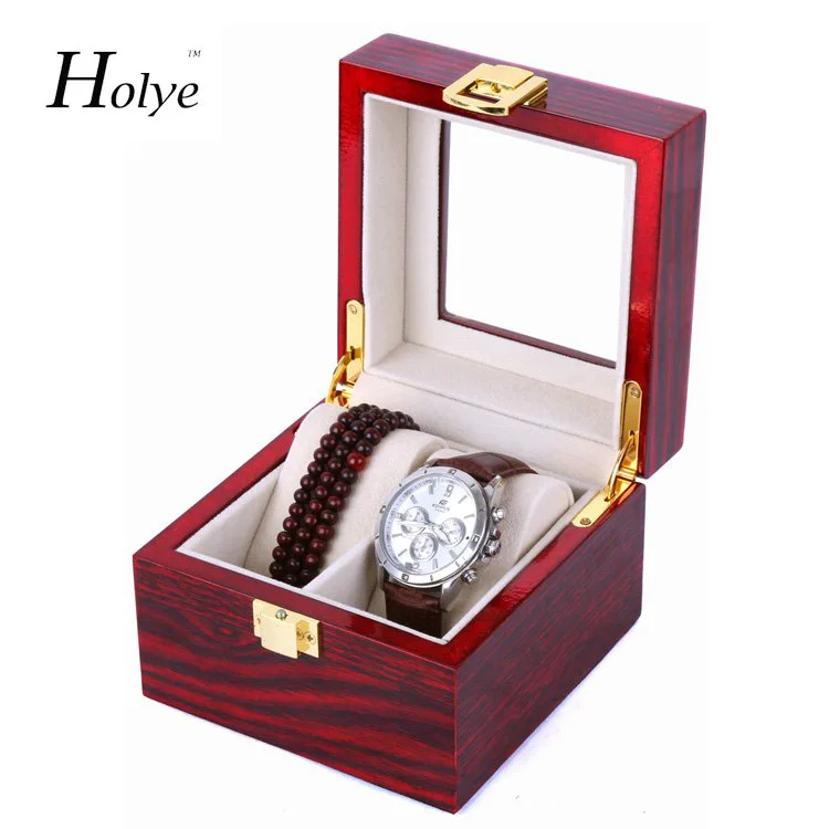ФОТО New Arrival Free Shipping 2 Grids Watch Display Box Red High Light Lacquer Wooden Watch Boxes Fashion Watch Storage Gift Boxes