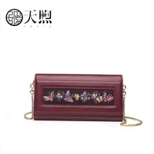 Сумка женская Новая женская натуральная кожа модные сумки женские известные бренды вышитый клатч Сумка женская кожан