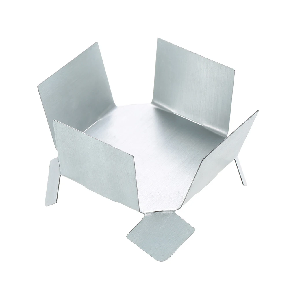 

Portable Folding Camping Stove Plate Stainless Steel Pot Holder Plate with Tray Solid Fuel Alcohol Stove Burner