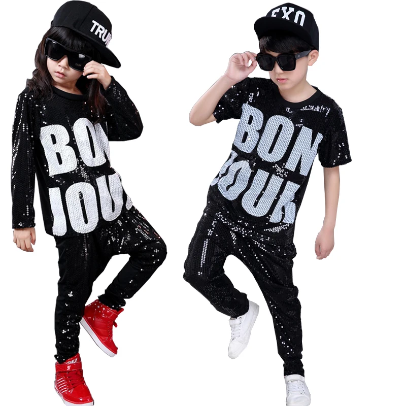 Children Ballroom Hip Hop Performance Dancing clothes set Boys Jazz Modern Dance Costumes Kids Party Stage wear Costumes Outfits