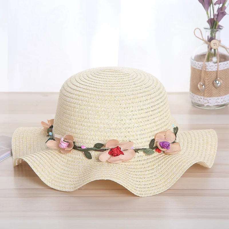 

Womens Sun Hat Handmade Straw Wreath Hat UPF 50 Protection Anti-UV for Fashion Summer Shade Cap Beach Hat