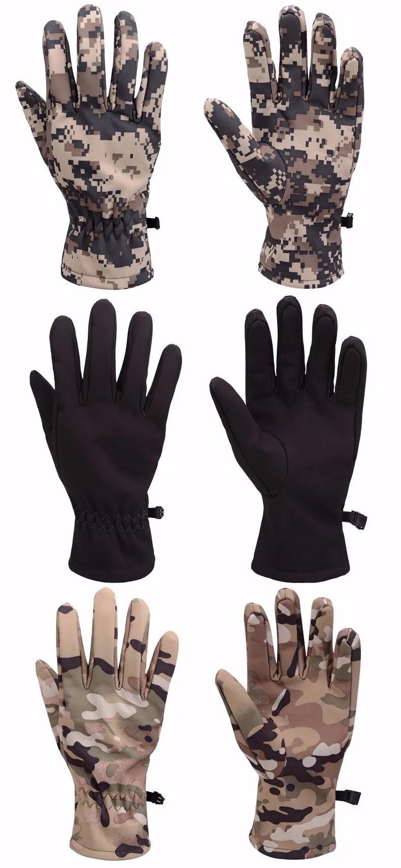 Охотничьи перчатки, военные тактические перчатки для зимы, водонепроницаемые, сохраняющие тепло, рыболовные перчатки, камуфляжные теплые перчатки