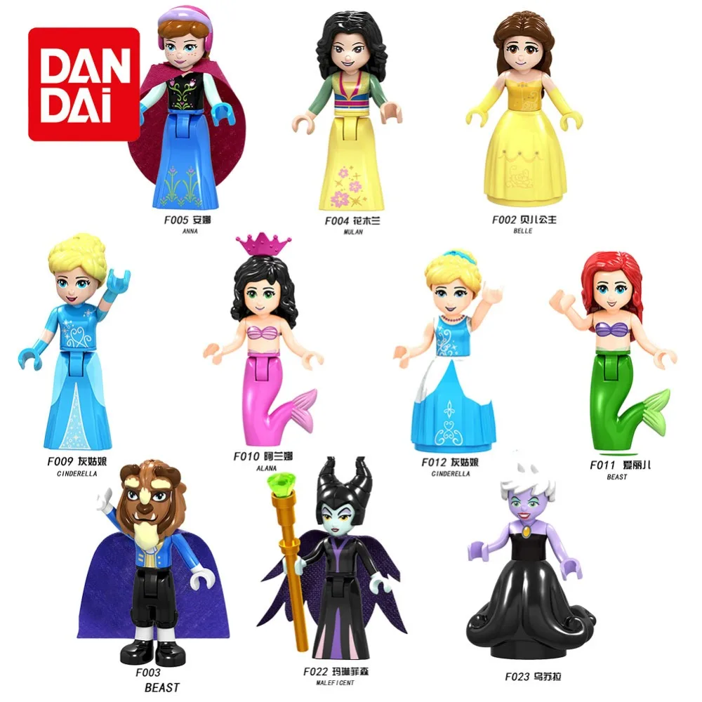 

Legoingly Figures Disneying Princess Series Cinderella Ariel Beast Compatible with Legoes DIY Toy Bricks Building Blocks GK30