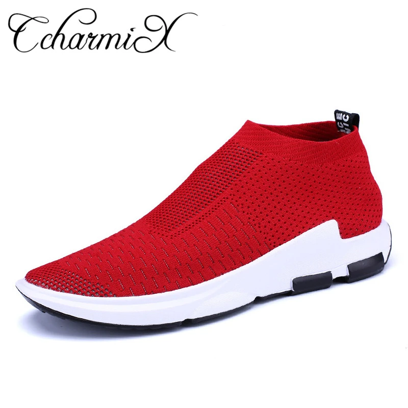 CcharmiX, zapatos informales para hombre, temporada primavera verano 2018, a la moda de deporte, mocasines ligeros para hombre, calcetines tobilleros para hombre, zapatos gran tamaño|sneakers slip on|casual shoesfashion casual shoes -