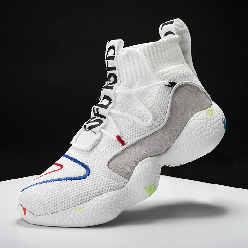 

Hemmyi High Top Sneakers Women Unisex Casual Shoes Men Women Black White Adult Trainers Basket Femme Light Breathable Sock Shoes