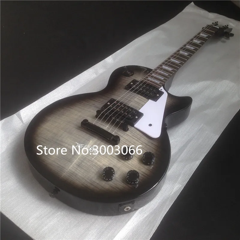 

Hot sales right handed electric guitar with tiger flame and black for beginner