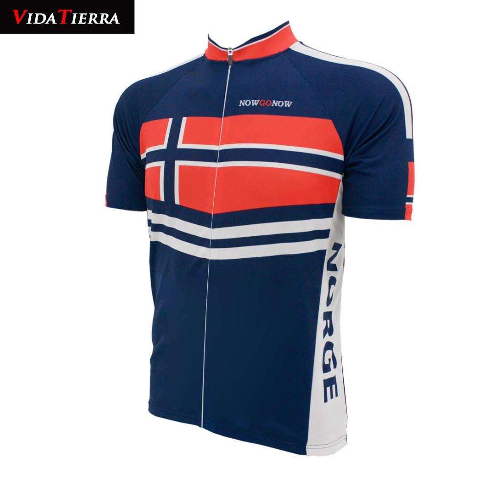 VIDATIERRA men 2019 Norway flag national team cycling jersey darkblue cycling clothing ropa