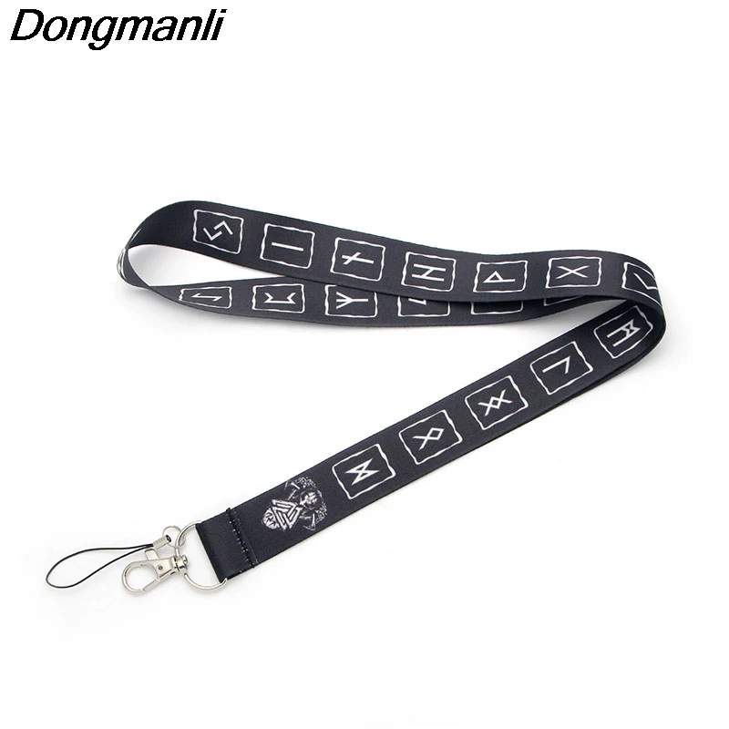 

P1917 Dongmanli Viking Rune keychain lanyard Badge ID Lanyards/ Mobile Phone Rope/ Key Lanyard Neck Straps Accessories