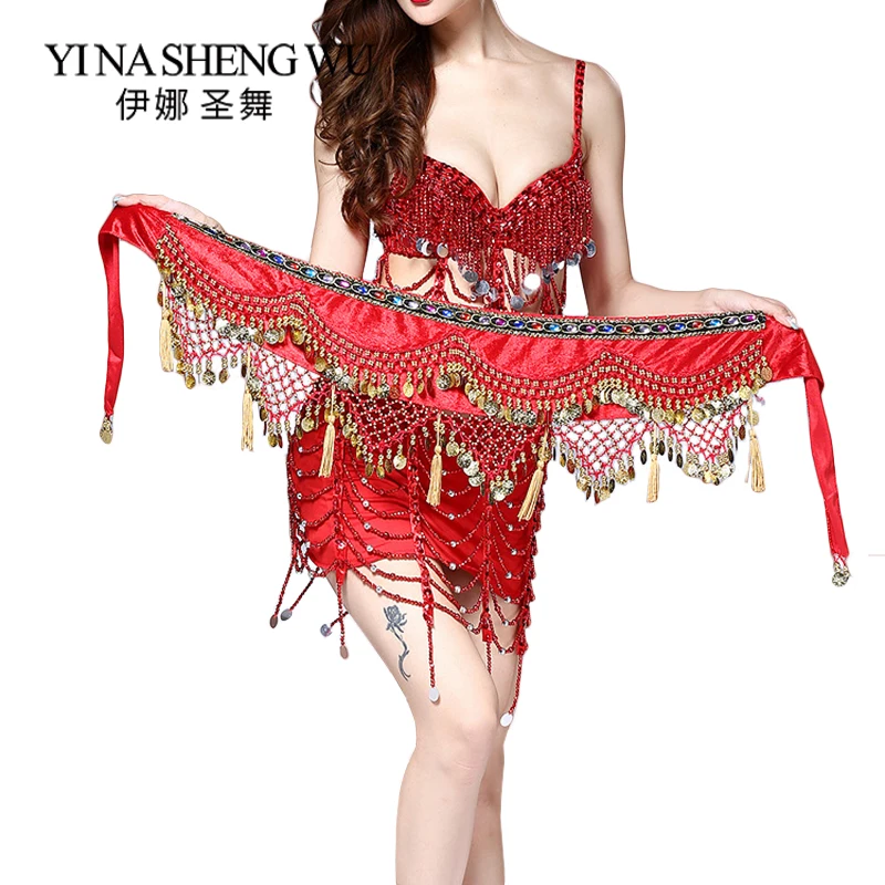 

Belly Dance Waist Chain Coins Tassel Waist Chain Dance Practice Waistband Indian Dance Performance Costume Accessories Girdle