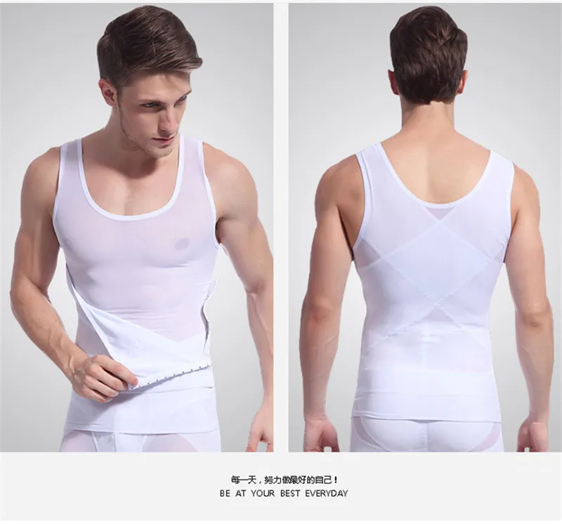 Для Мужчин Body Shaper тела Homme гинекомастия Для мужчин корсет компрессионная футболка, майка с эффектом похудения для Вес потери Корректирующее белье для Для мужчин