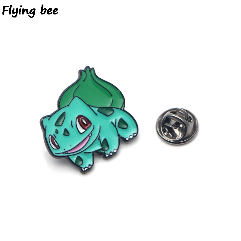 Flyingbee Bulbasaur Эмаль Булавка для одежды сумки значок для рюкзака Брошь Личность рубашка нагрудные булавки X0199