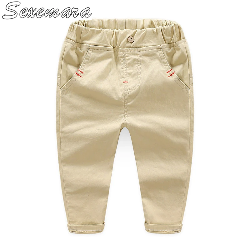 

SexeMara Boys cotton casual pants 2018 spring and autumn new Korean children's solid color pants baby wild cotton pants