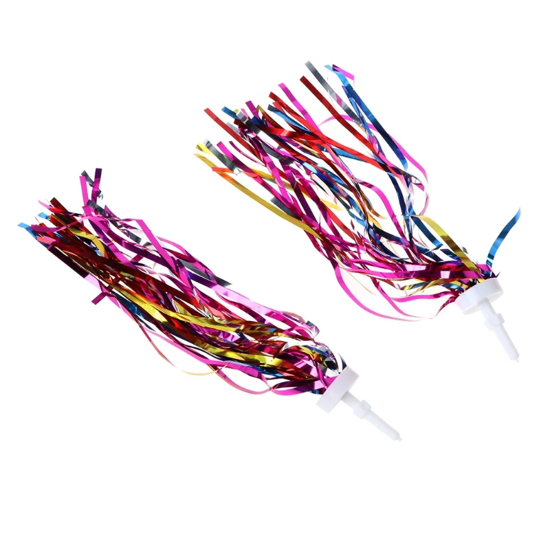 2pcs Bicycle Handlebar Colorful Tassel Streamers Kids Scooter Bike Decor Ribbon Tassel Ribbons Cycling Accessories