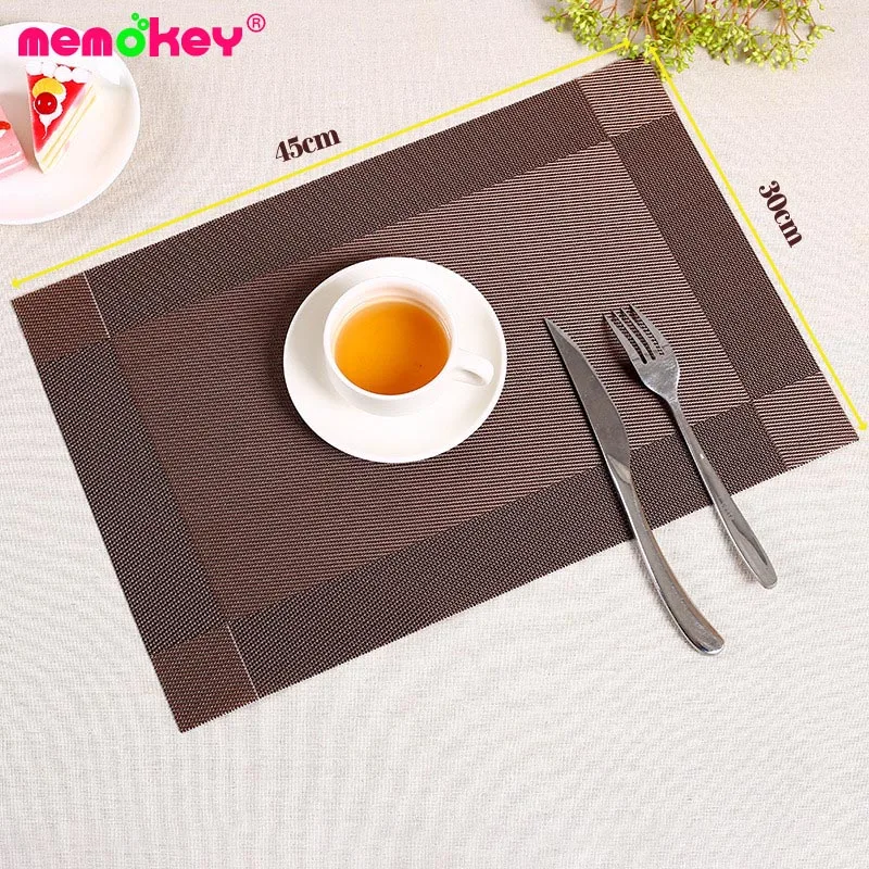 

Memokey Placemat Table Cloth Pad Washable PVC Table Mat Stain-Resistant Dining Disc Bowl Pad Coaster Non-slip PVC Pad FF