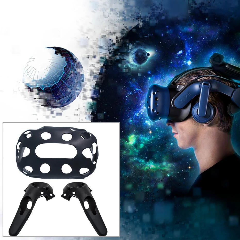 For HTC VIVE PRO VR Silicone Case Virtual Reality Headset Helmet Controller Handle Cover Shell for htc Vive Pro Glasses | Электроника