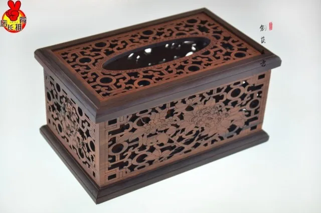 

Rosewood rosewood box hollow box napkin box wood furniture decoration process and practical business gifts