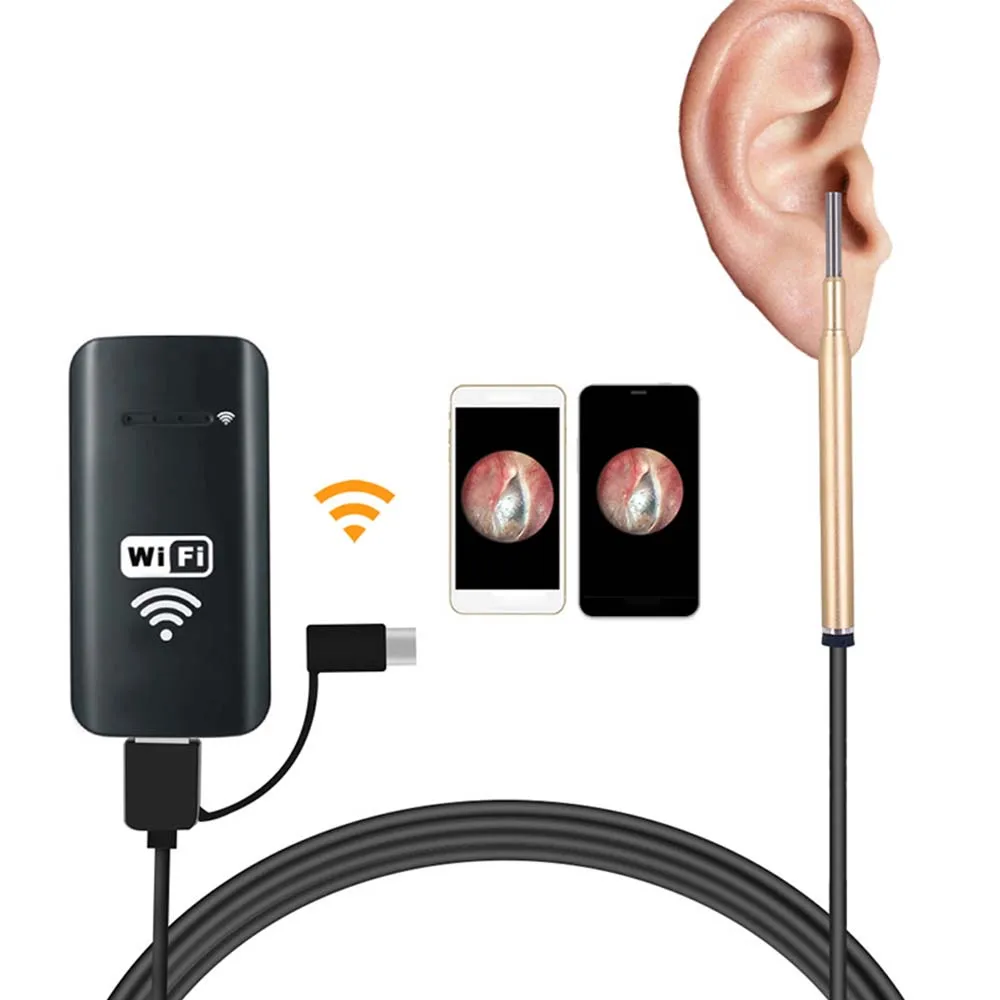 Ear Endoscope 3 9MM Wireless Ear Otoscope Inspection Camera 6 LED Borescope for iPhone Android iPad 1