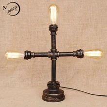 3 огни Винтаж Ретро черная настольная лампа современный e27/e26 AC 110 V-220 V светильники бра для спальни ночники цеха для офиса, ручной стержень, для кафе, для