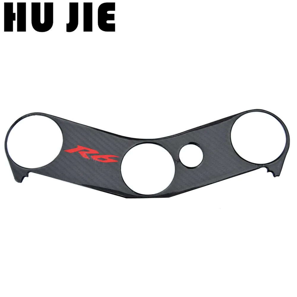 Carbon Fiber Decal Sticker Pad Triple Tree Top Clamp Upper Front Protector For Yamaha YZF-R6 YZF R6 2006-2010 07 08 09 | Автомобили и