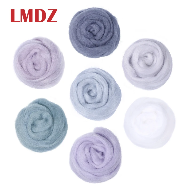 

LMDZ 1PCS Soft White Felting Wool Tops Roving Wool Fibre For Needle Felting DIY Doll Needlework Sewing Projects 100g