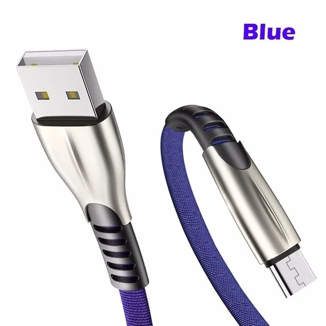 QC 3,0 быстрое автомобильное зарядное устройство Micro USB кабель для передачи данных для samsung galaxy S4 S5 S6 A10 J7 A6 A7 huawei Y5 Y7 LG W30 Meizu M5 M6T - Тип штекера: Only Blue 1M Cable