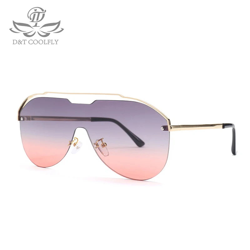 

D&T 2019 New Fashion Goggle Sunglasses Women Men Vintage Color Lens Metal Frame Tinted Luxury Brand Designer Female Sunglasses