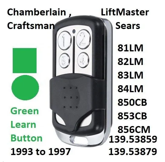 

Chamberlain Garage Door Opener Mini Remote Control 81LM 82LM 83LM 84LM 4 Button
