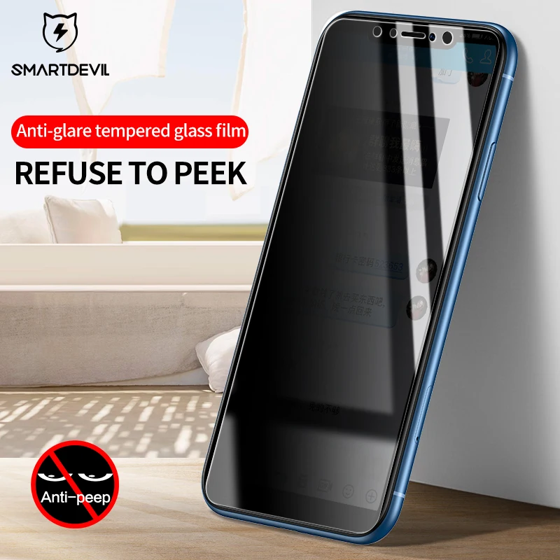 

SmartDevil Anti Privacy Tempered Glass For iPhone 7 6 8 Plus Privacy Screen Protector Film For iPhone XR XS Max Protective Glass