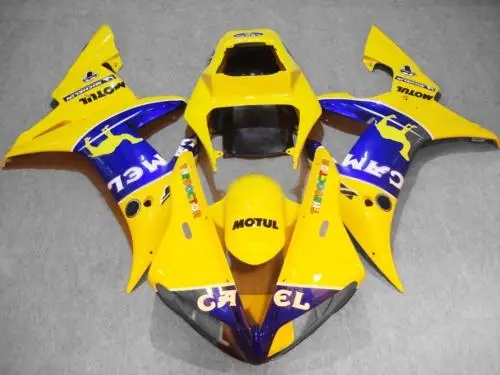 

Injection mold Fairing kit for YAMAHA YZFR1 02 03 YZF R1 2002 2003 yzfr1 YZF1000  Newest Yellow blue Fairings set+7gifts YF02