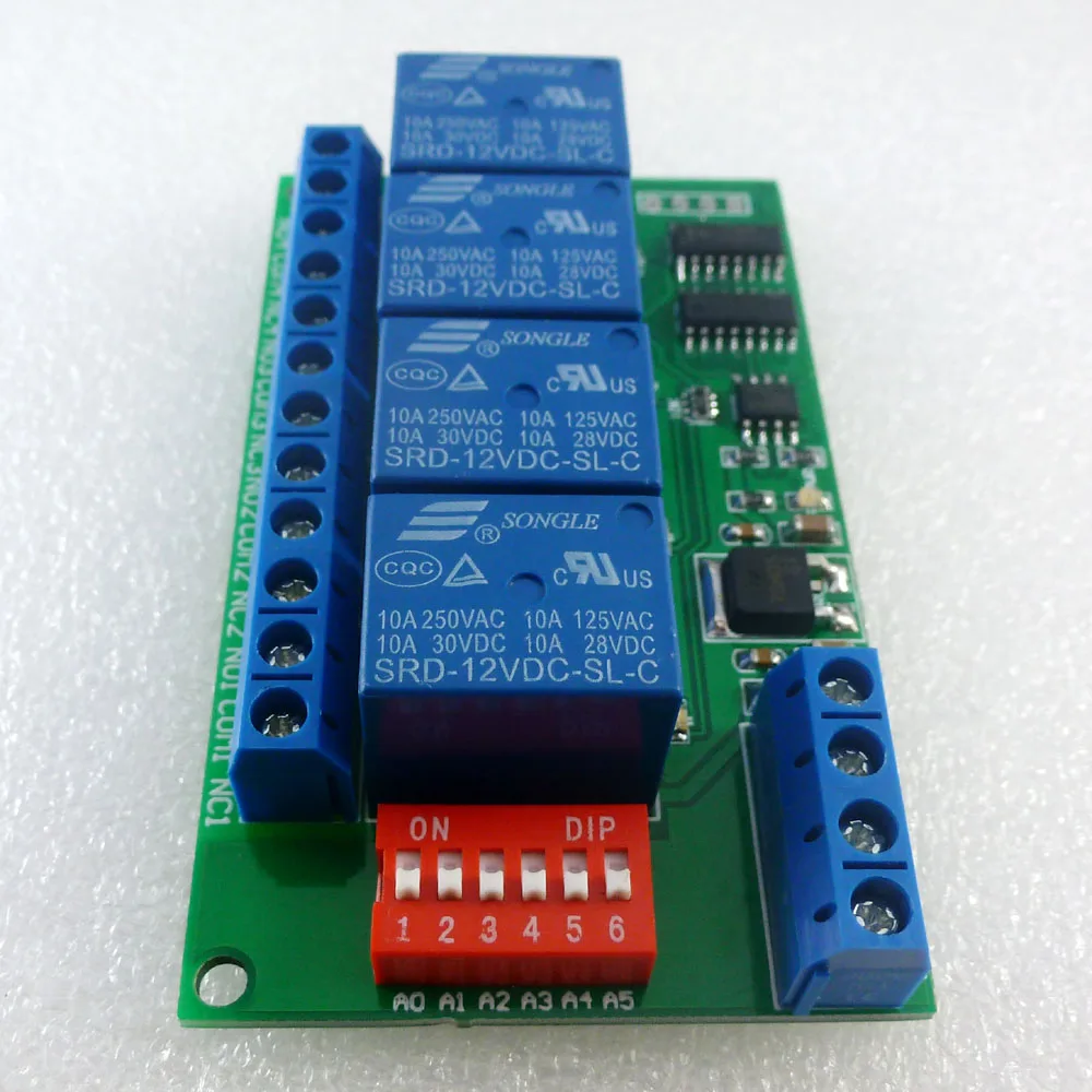 CE040 4 канала DC 12 В RS485 релейный модуль Modbus RTU& AT команда дистанционное управление переключатель для PLC PTZ камера Мониторинг безопасности