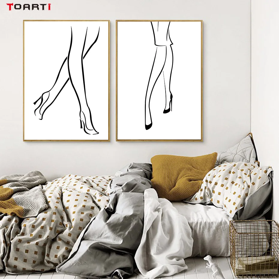 Female Legs Minimalist Line Drawing Wall Art Figure Paintings Nordic Posters&Prints Modular Pictures Living Room Home Decoration (4)