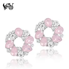 VEYO Акриловые стразы, круглые серьги-гвоздики для женщин и девочек, дизайн, модные ювелирные изделия