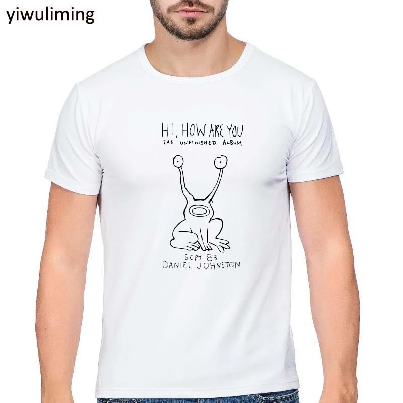 

Nirvana T Shirts Kurt Cobain Daniel Johnston Rock Roll band t shirt Hi How Are You Letter Print tshirt O Neck T-Shirt
