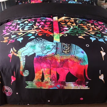 

Animal Elephant Lovely Colorful Printed Quilt/Duvet/Comforter cover Adult Bedroom 3pcs/2pcs Polyester Fiber Christmas Gift Soft