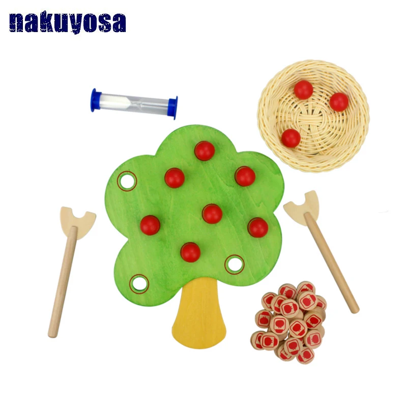 

Kids Wooden toy Montessori Picking Apple Game Fruit Tree for Hands with ability Coordination Educational Toy