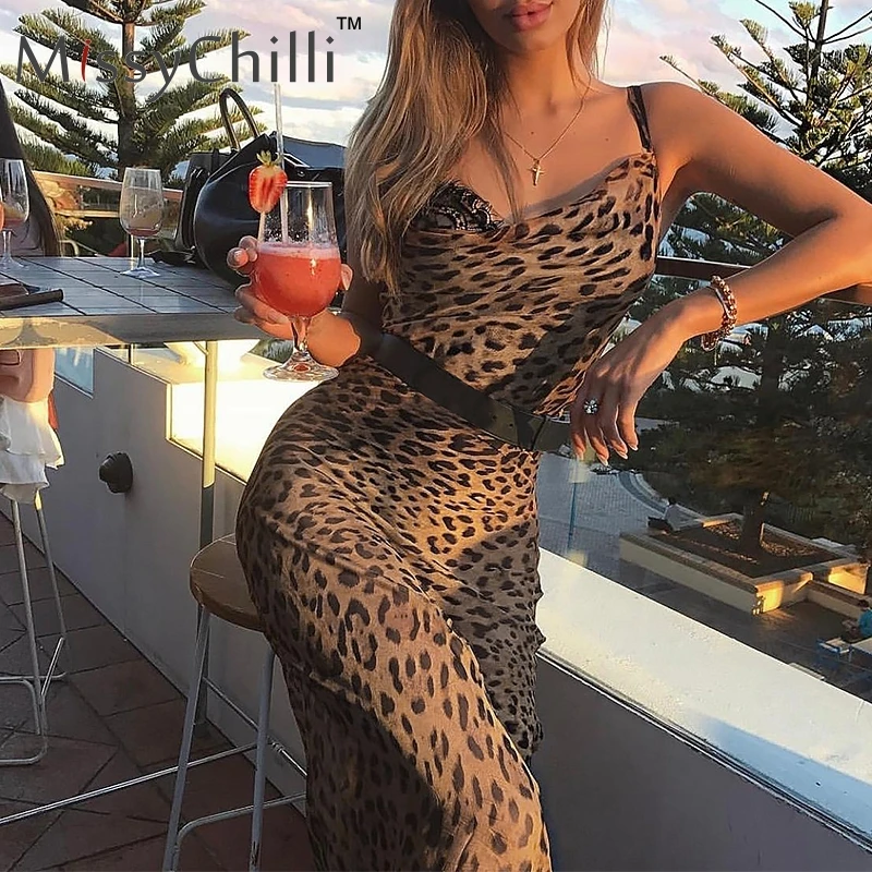 

MissyChilli Leopard v-neck bodycon long dress Women strap summer sexy causal dress Elegant female club party beach maxi dresses