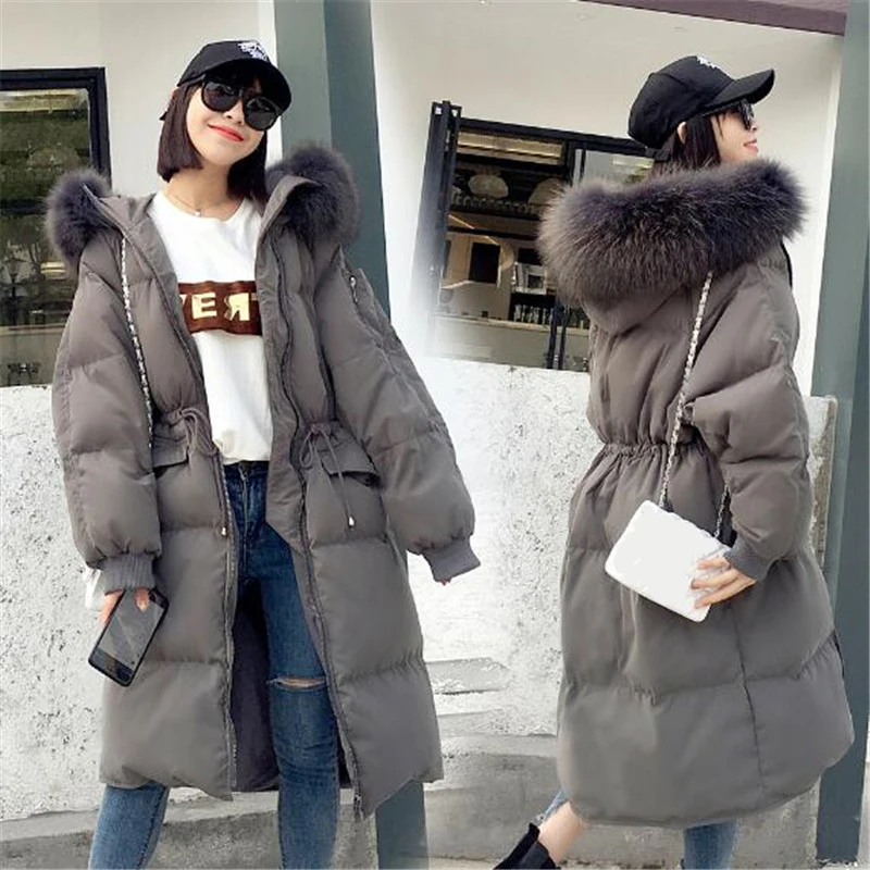 Cheveux De Doudoune Chantiers Haute Qualité Manteau Canard Duvet Hiver Grands Green army Lourds Survêtement Long gray Épais 2017new Femmes Lâche Black Parka Blanc Collier wFxEaqzO
