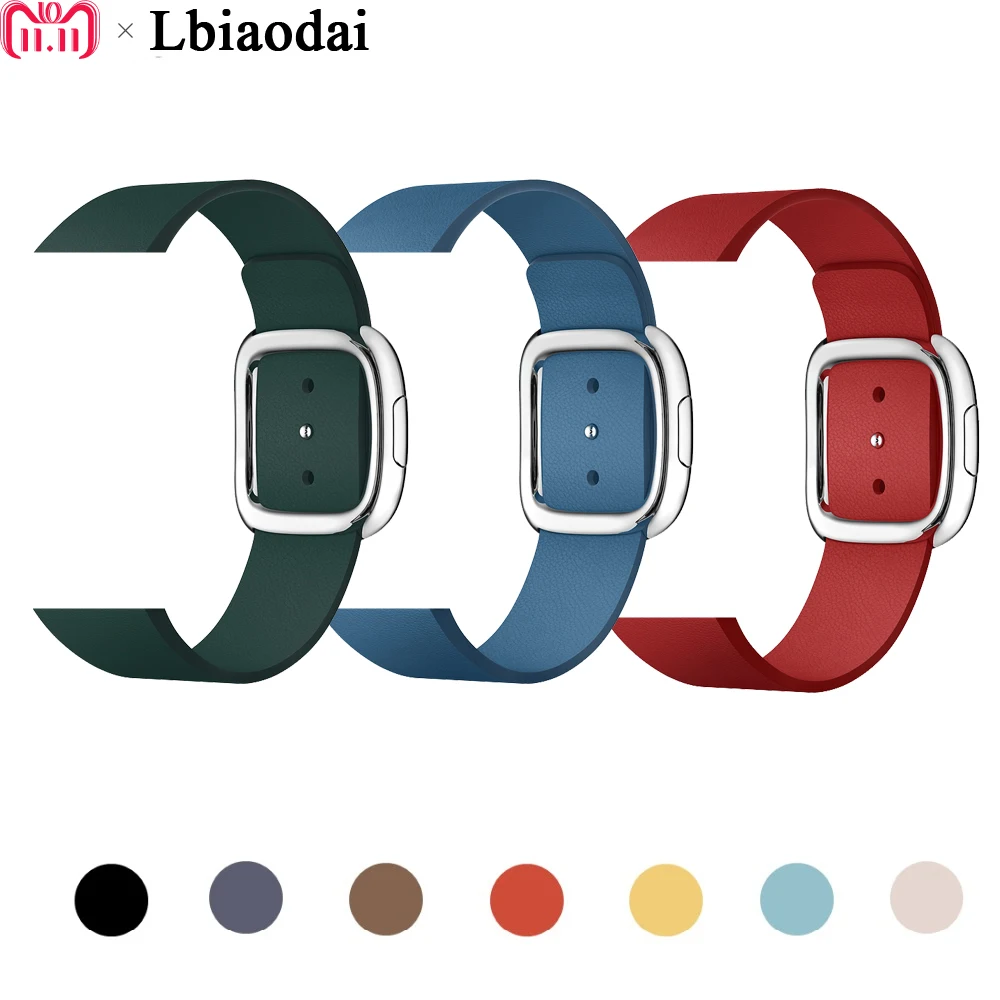 

Genuine Leather modern buckle Strap for apple watch 4 44mm 40mm Iwatch band 4 3 2 1 42mm 38mm bracelet writ watchband correa