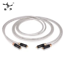 YYAUDIO Silver-plated QED Signature Hifi RCA Audio Cable 6N OFC 2RCA Interconnect Cable with Gold-Plated RCA plug free shipping qed signature ofc silver platedr interconnect cable with xlr male plug audio cable