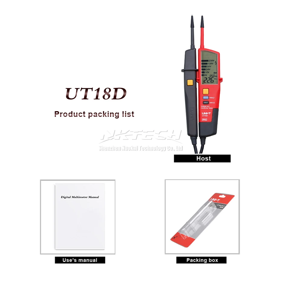 UNI-T UT18D UT18C UT18B UT18A AC DC напряжение метры металла детектор ручка непрерывности тест er Цифровой вольтметр ВКЛ-ВЫКЛ УЗО тест IP65