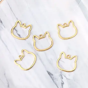 

5Pcs Cat Head Small Teacup DIY UV Frame Pendants Open Bezel Setting UV Resin Jewelry Making