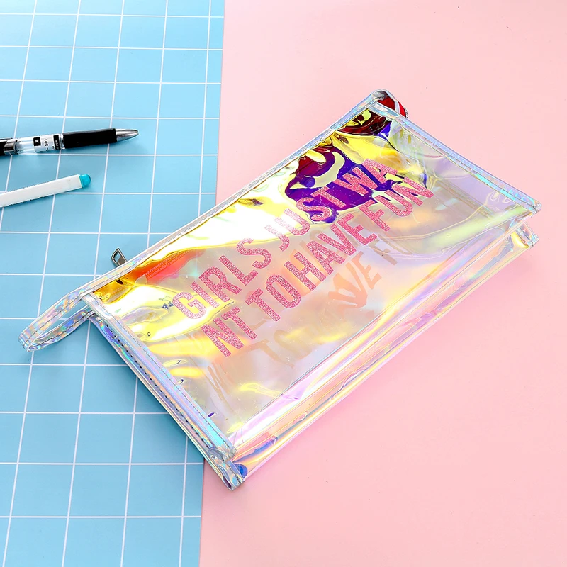 UOSC ليزر قابل للنقل مستحضرات التجميل حقيبة إلكتروني شفافة بسيطة المكياج المحمولة حقيبة سفر للتجميل واضحة الحقيبة ماكياج المنظم