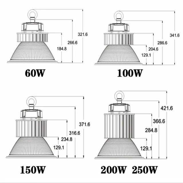 Высокого качества bay светодиодные фонари IP54 MeanWell 100 Вт высокий свет залива 135lm/w