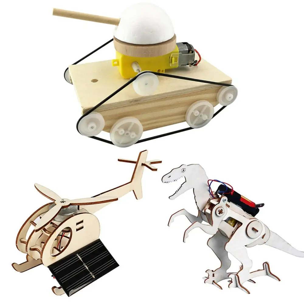 

DIY Assemly Wooden Plane Dinosaur Model Kit Physical Experiments Education Toy