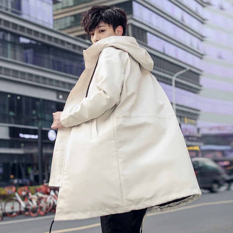 Тренч, мужская мода, Классическая мужская ветровка, высокое качество, Корейская мужская одежда, длинные куртки и пальто, повседневное пальто для мужчин - Цвет: Бежевый