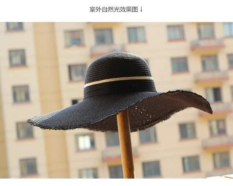 Новинка года, шляпа от солнца в черно-белую полоску с бантом и логотипом M, красивая женская Соломенная пляжная шляпа, шляпа с широкими полями