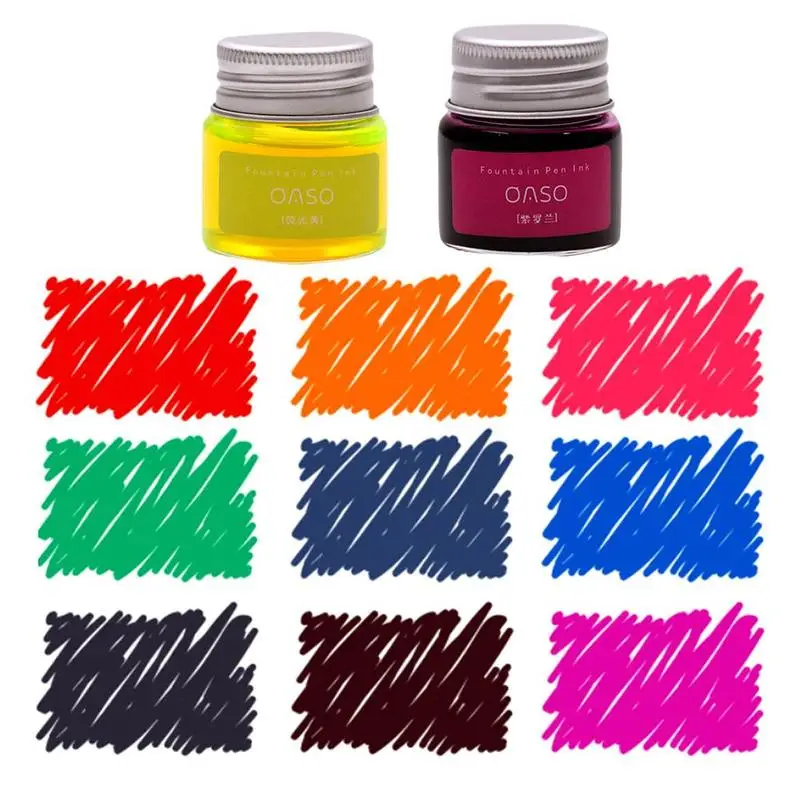 

20ml Colorful Pen Ink Smooth Writing Graffiti Ink Pen Without Pen Bottled Ink Calligraphy Ink Office Student Stationery