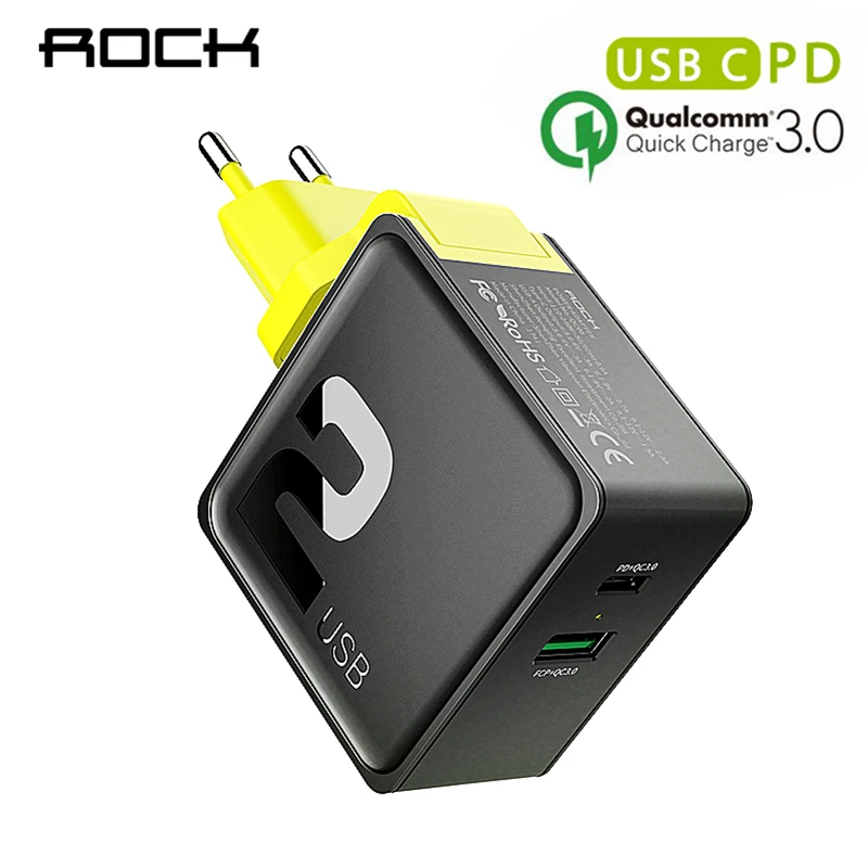 Buy PD QC 3.0 FCP Dual USB Charger,ROCK 36W Quick