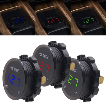 

12V Cigarette Lighter Socket Plug Motorcycle car digital display voltmeter waterproof LED lens display universal car charger