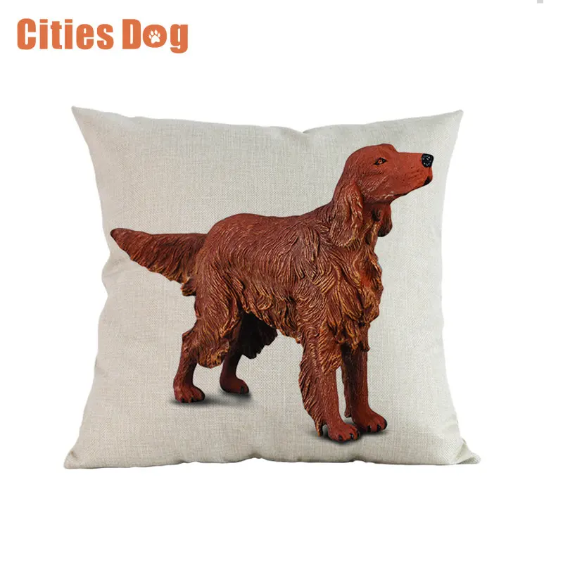 

Animal Dog Irish Setter Dogs Model Style Fashion Cushion Pillowcase Cotton Linen Decorative Pillows Use For Home Sofa Car Office